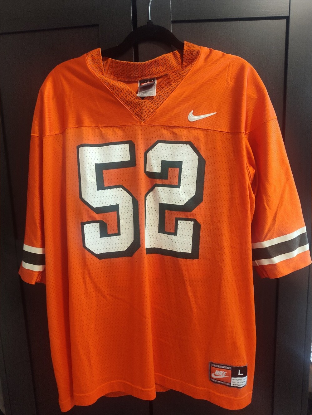 Vintage Miami Hurricanes NCAA Ray Lewis Nike Orange Jersey Size Large
